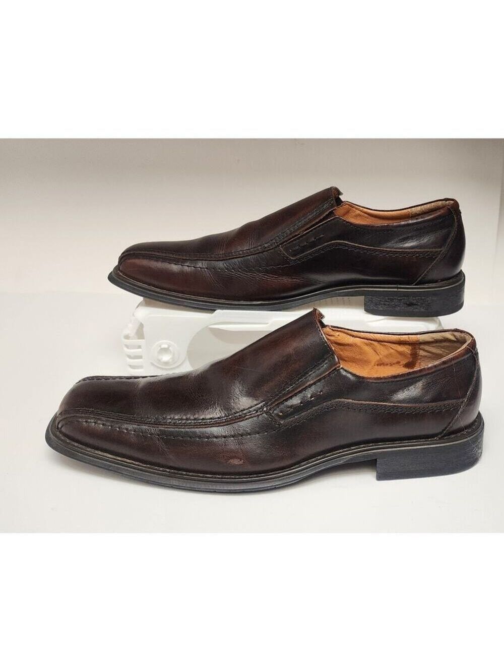 FRANCO FOTRTINI Mens Lincoln Brown Leather Loafer Shoes Slip-On Square Toe 11M